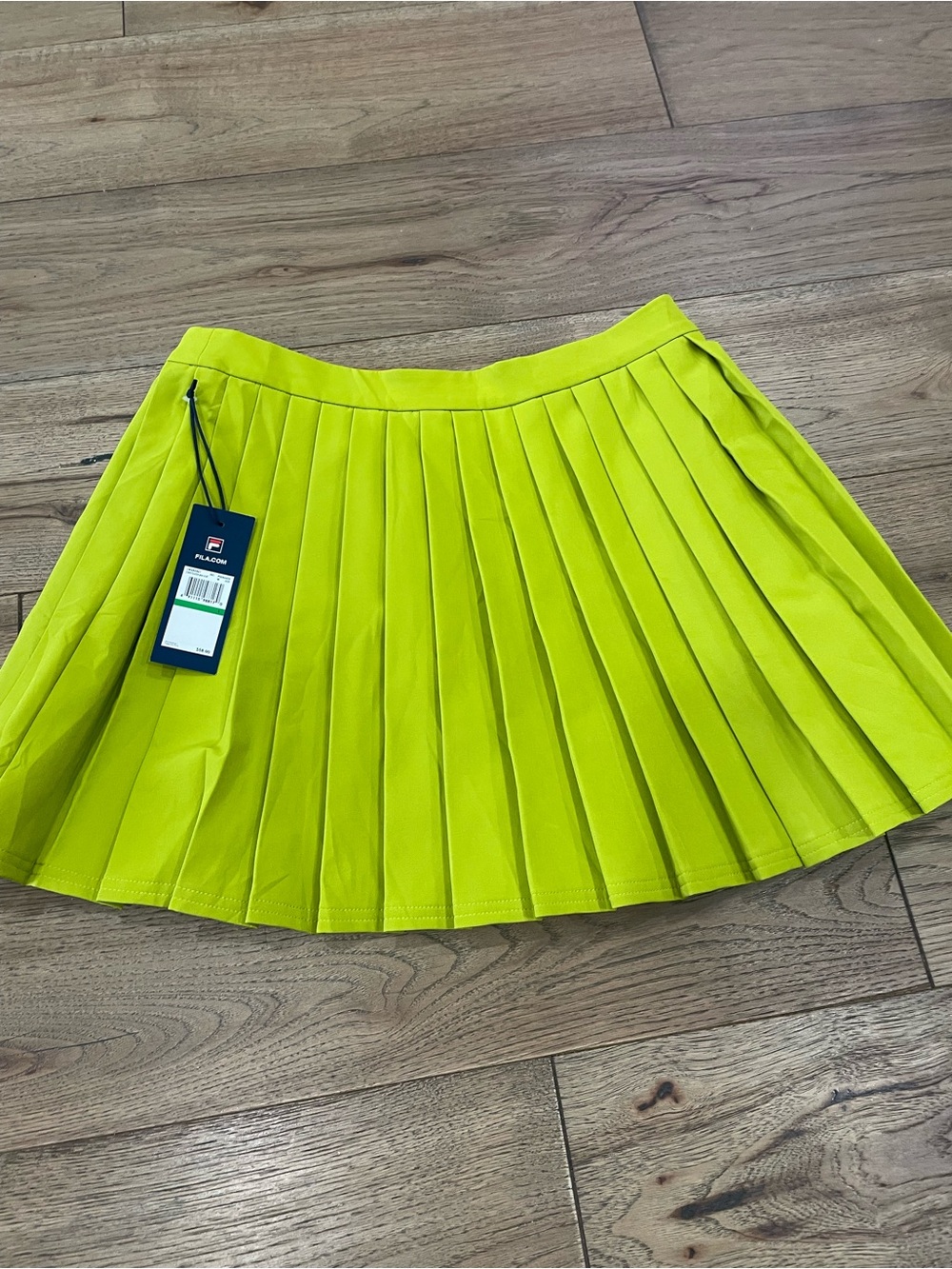Fila Women's Neon Lime Pleated Skater Skirt